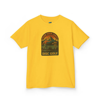 Push Your Limits Disc Golf Classic Boys' Heavy Cotton T-Shirt