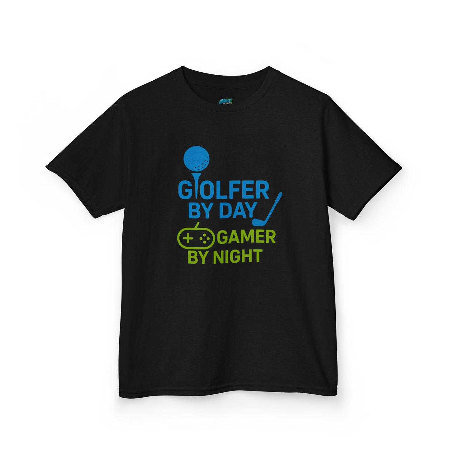Golfer by Day, Gamer by Night Girls' Heavy Cotton T-Shirt