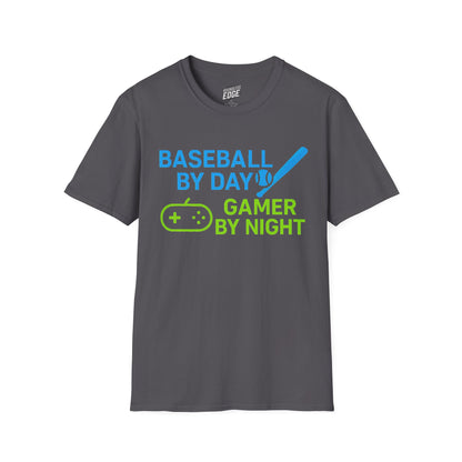 Baseball by Day, Gamer by Night Men's Basic T-Shirt