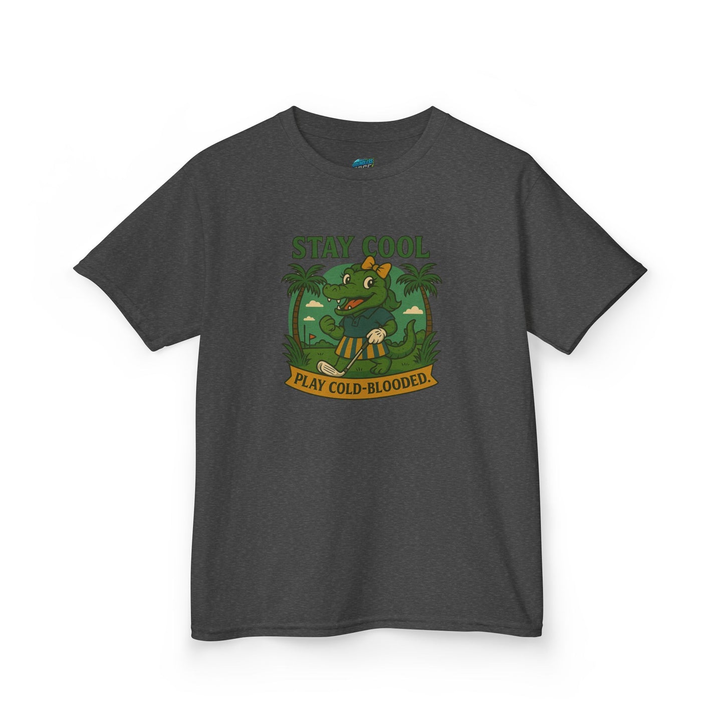 Stay Cool. Play Cold-Blooded Gator Golf Girls' Heavy Cotton T-Shirt