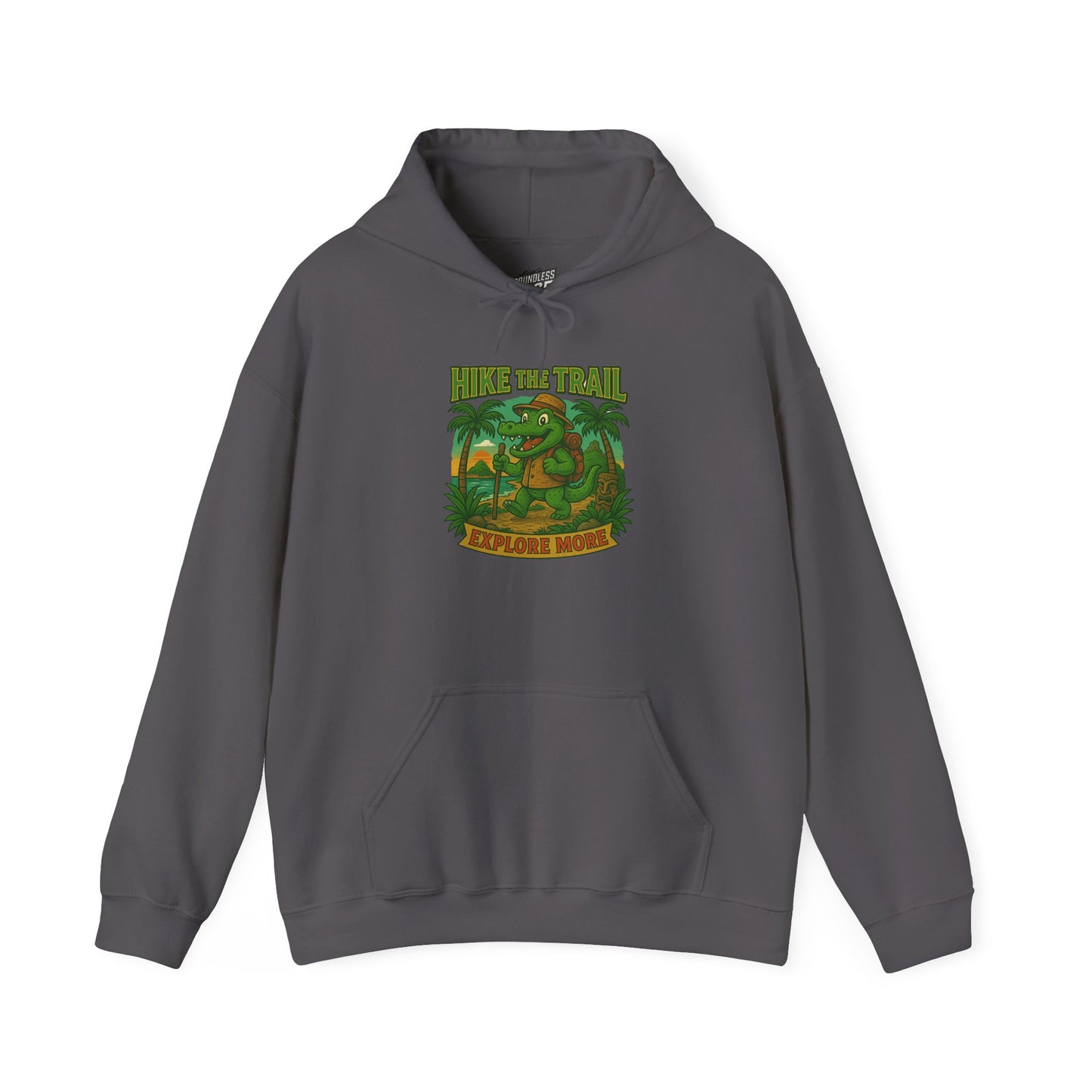 Hike the Trail – Explore More Hiking Men's Basic Heavy Blend Hoodie Sweatshirt