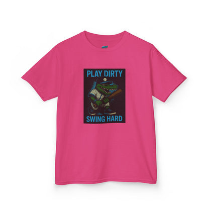 Play Dirty. Swing Hard. Gator Baseball Boys' Heavy Cotton T-Shirt