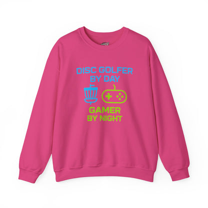 Disc Golfer by Day, Gamer by Night Women's Basic Crewneck Sweatshirt (Classic Fit)
