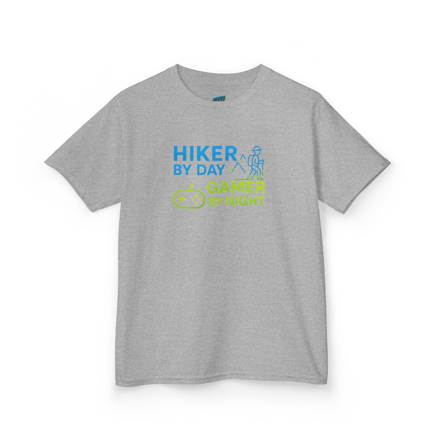 Hiker by Day, Gamer by Night Hiking Girls' Heavy Cotton T-Shirt