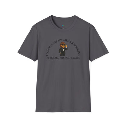 I Don’t Trust My Wife’s Judgement Tuxedo Lion Humor Men's Basic T-Shirt