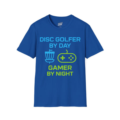 Disc Golfer by Day, Gamer by Night Disc Golf Men's Basic T-Shirt