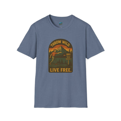 Throw Wild. Live Free. Disc Golf Vintage Men's Basic T-Shirt