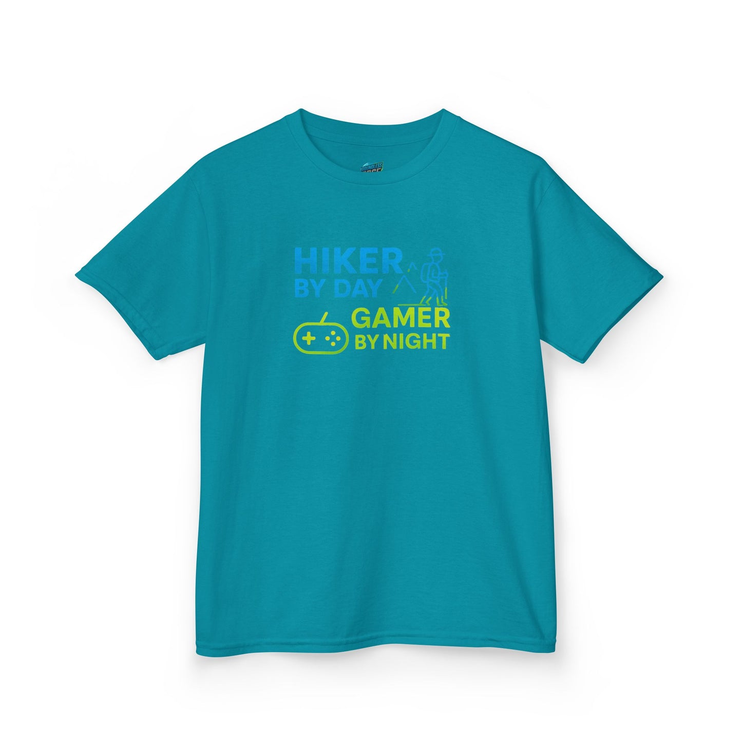 Hiker by Day, Gamer by Night Hiking Girls' Heavy Cotton T-Shirt