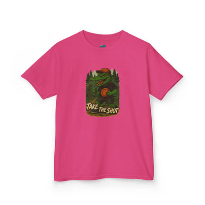 Take the Shot Disc Golf Edgy Gator Girls' Heavy Cotton T-Shirt