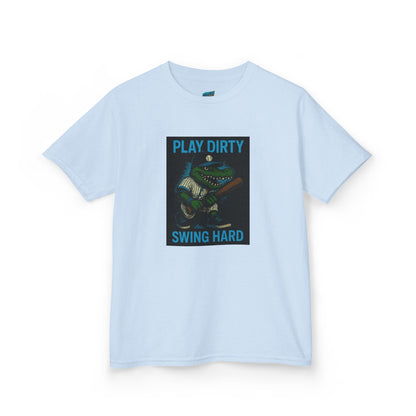 Play Dirty. Swing Hard. Gator Baseball Boys' Heavy Cotton T-Shirt