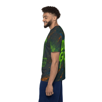 Spray Paint Design w/Basket Disc Golf Men's Jersey Premium T-Shirt