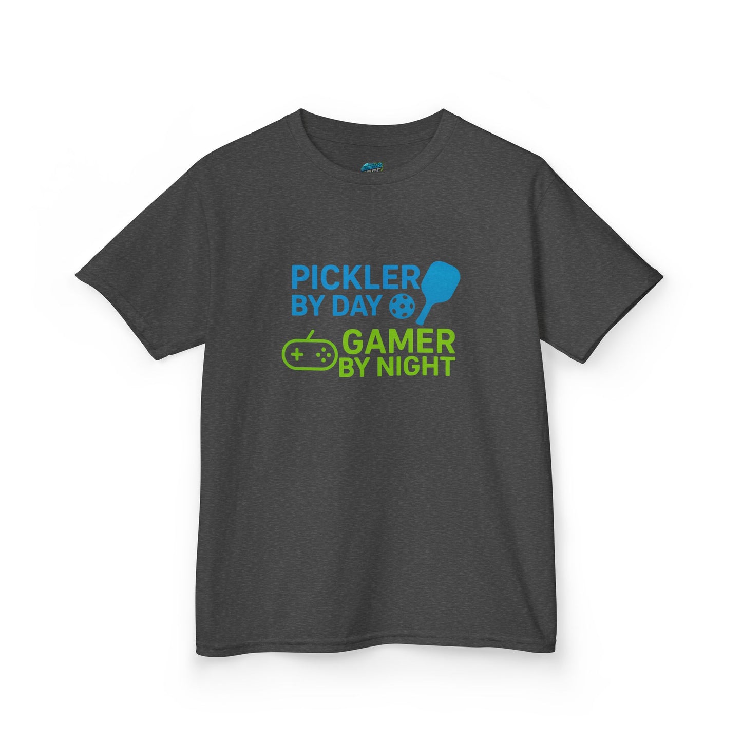 Pickler by Day, Gamer by Night Pickleball Girls' Heavy Cotton T-Shirt