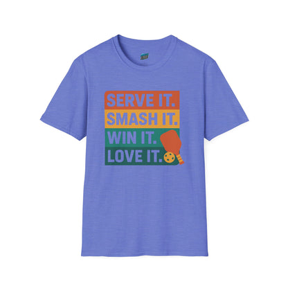 Serve it. Smash it. Win it. Love it. Pickleball Men's Basic T-Shirt