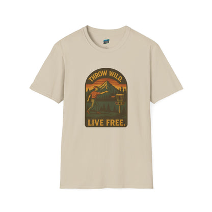 Throw Wild. Live Free. Disc Golf Vintage Men's Basic T-Shirt