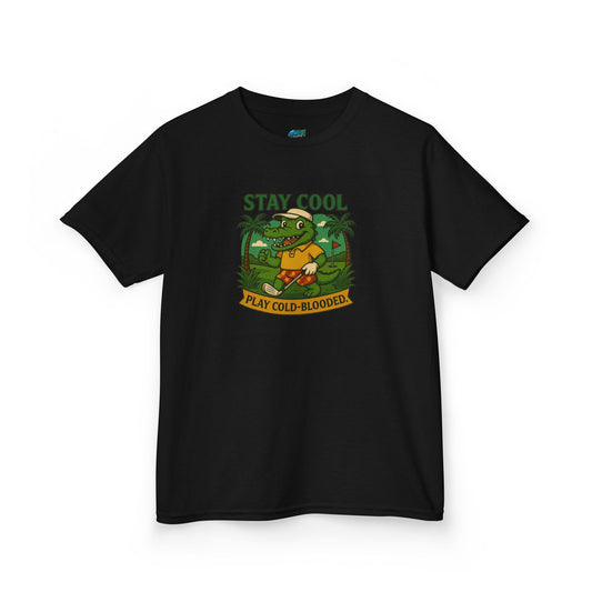 Stay Cool. Play Cold-Blooded Gator Golf Boys' Heavy Cotton T-Shirt