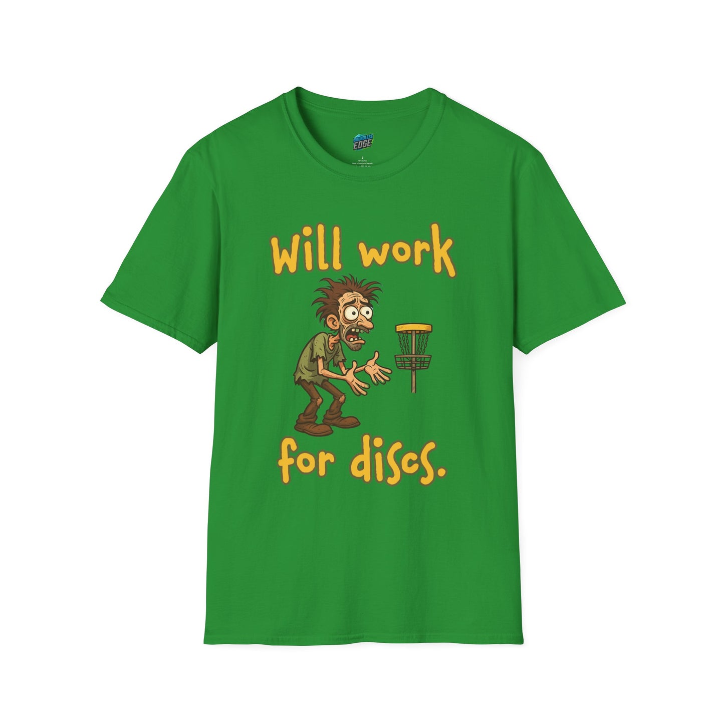Will Work For Discs Disc Golf Humor Men's Basic T-Shirt