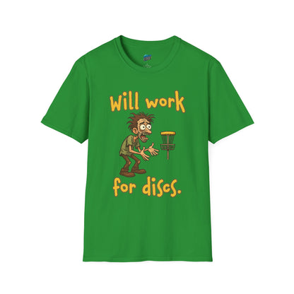 Will Work For Discs Disc Golf Humor Men's Basic T-Shirt