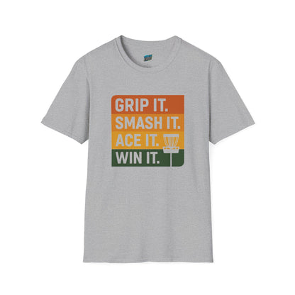 Grip it. Smash it. Ace it. Win it. Disc Golf Men's Basic T-Shirt