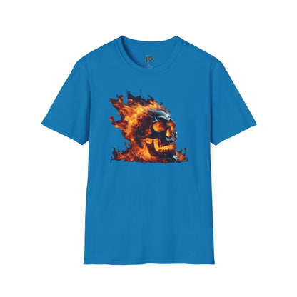 Flaming Skull Horror Men's Basic Softstyle T-Shirt