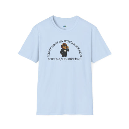 I Don’t Trust My Wife’s Judgement Tuxedo Lion Humor Men's Basic T-Shirt