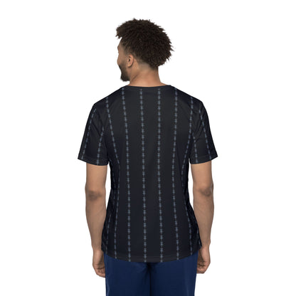 Disc Golf Basket Pin Stripes Men's Jersey Premium T-Shirt