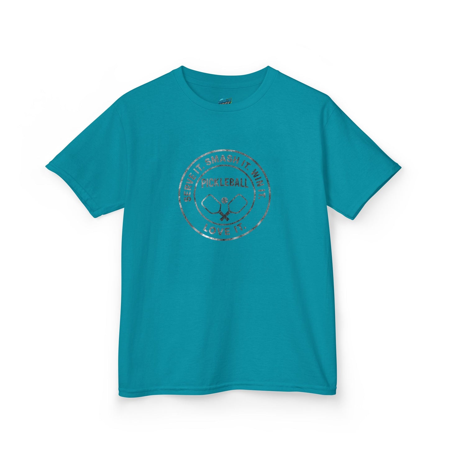 Serve it. Smash it. Win it. Love it. Round Pickleball Boys' Heavy Cotton T-Shirt