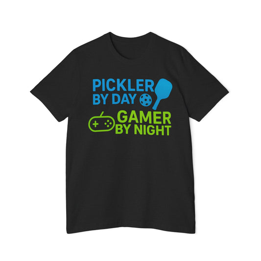 Pickler by Day, Gamer by Night Pickleball Men's Premium T-Shirt