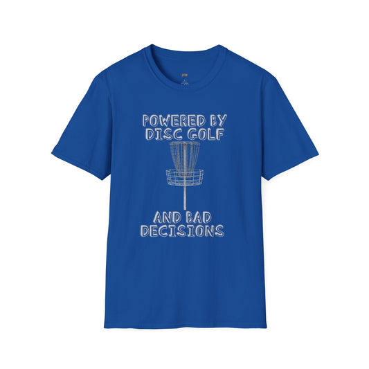 Powered By Disc Golf and Bad Decisions Men's Basic T-Shirt