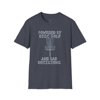 Powered By Disc Golf and Bad Decisions Men's Basic T-Shirt