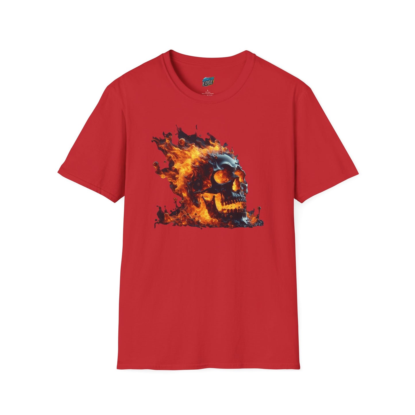 Flaming Skull Horror Men's Basic Softstyle T-Shirt