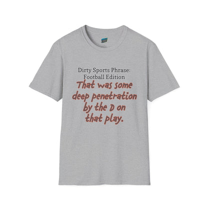Dirty Sports Phrase Football Humor Women's Basic T-Shirt