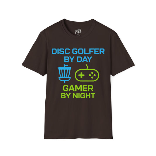 Disc Golfer by Day, Gamer by Night Disc Golf Men's Basic T-Shirt