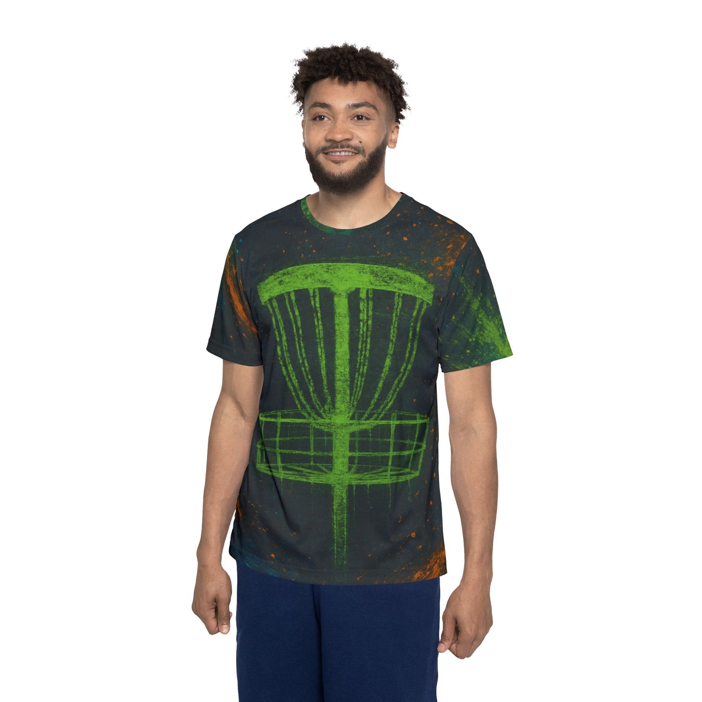 Spray Paint Design w/Basket Disc Golf Men's Jersey Premium T-Shirt