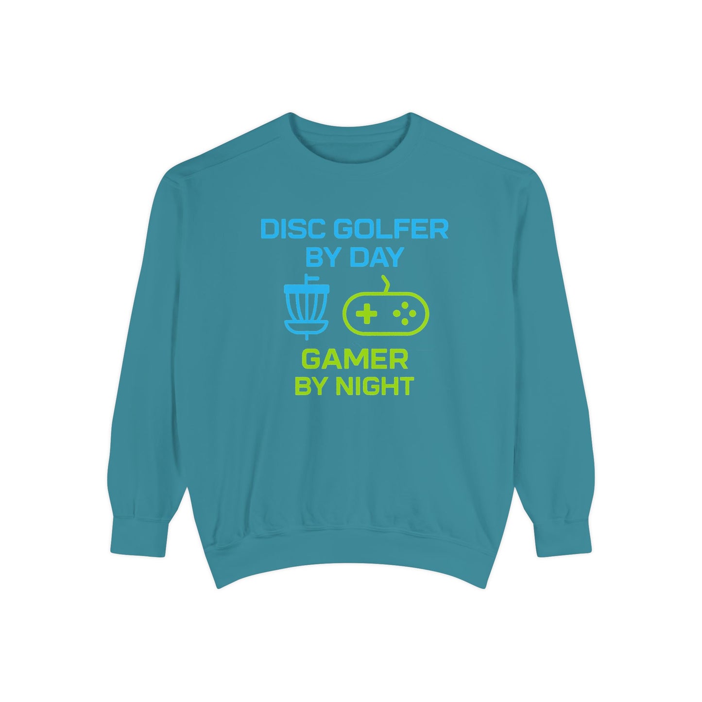 Disc Golfer by Day, Gamer by Night Men's Premium Relaxed Fit Crewneck Sweatshirt