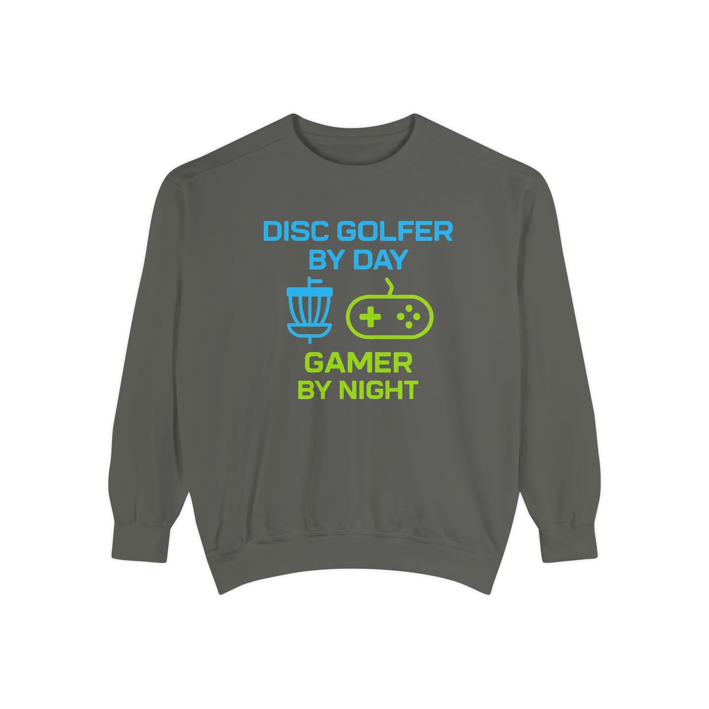 Disc Golfer by Day, Gamer by Night Men's Premium Relaxed Fit Crewneck Sweatshirt
