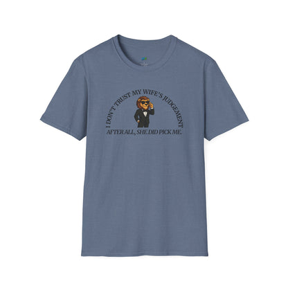 I Don’t Trust My Wife’s Judgement Tuxedo Lion Humor Men's Basic T-Shirt