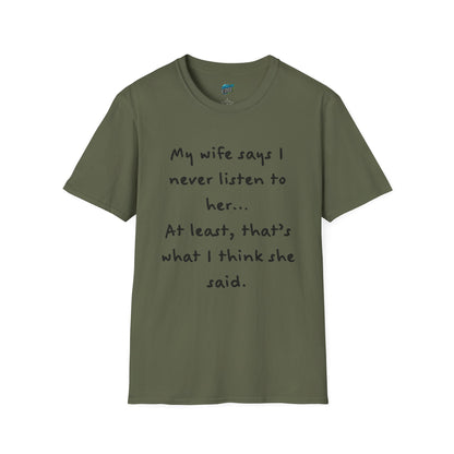 My Wife Says... Husband Dad Joke Humor Men's Basic T-Shirt