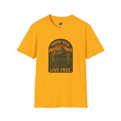 Throw Wild. Live Free. Disc Golf Vintage Men's Basic T-Shirt