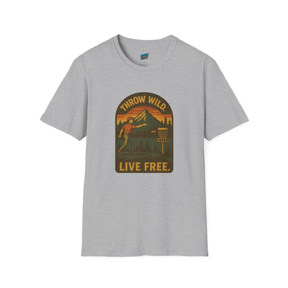 Throw Wild. Live Free. Disc Golf Vintage Men's Basic T-Shirt
