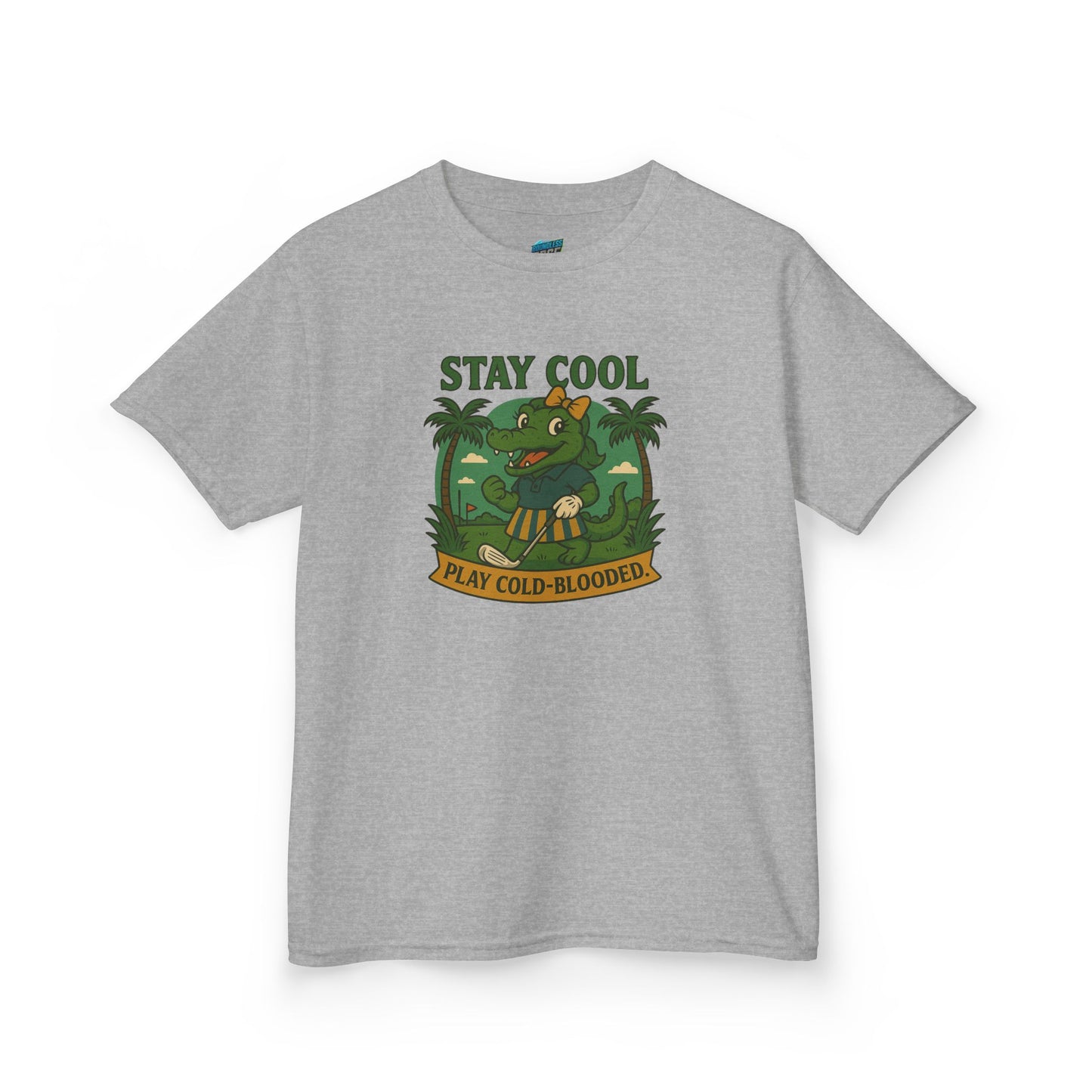 Stay Cool. Play Cold-Blooded Gator Golf Girls' Heavy Cotton T-Shirt