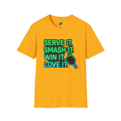 Serve it. Smash it. Win it. Love it. Pickleball Men's Basic T-Shirt