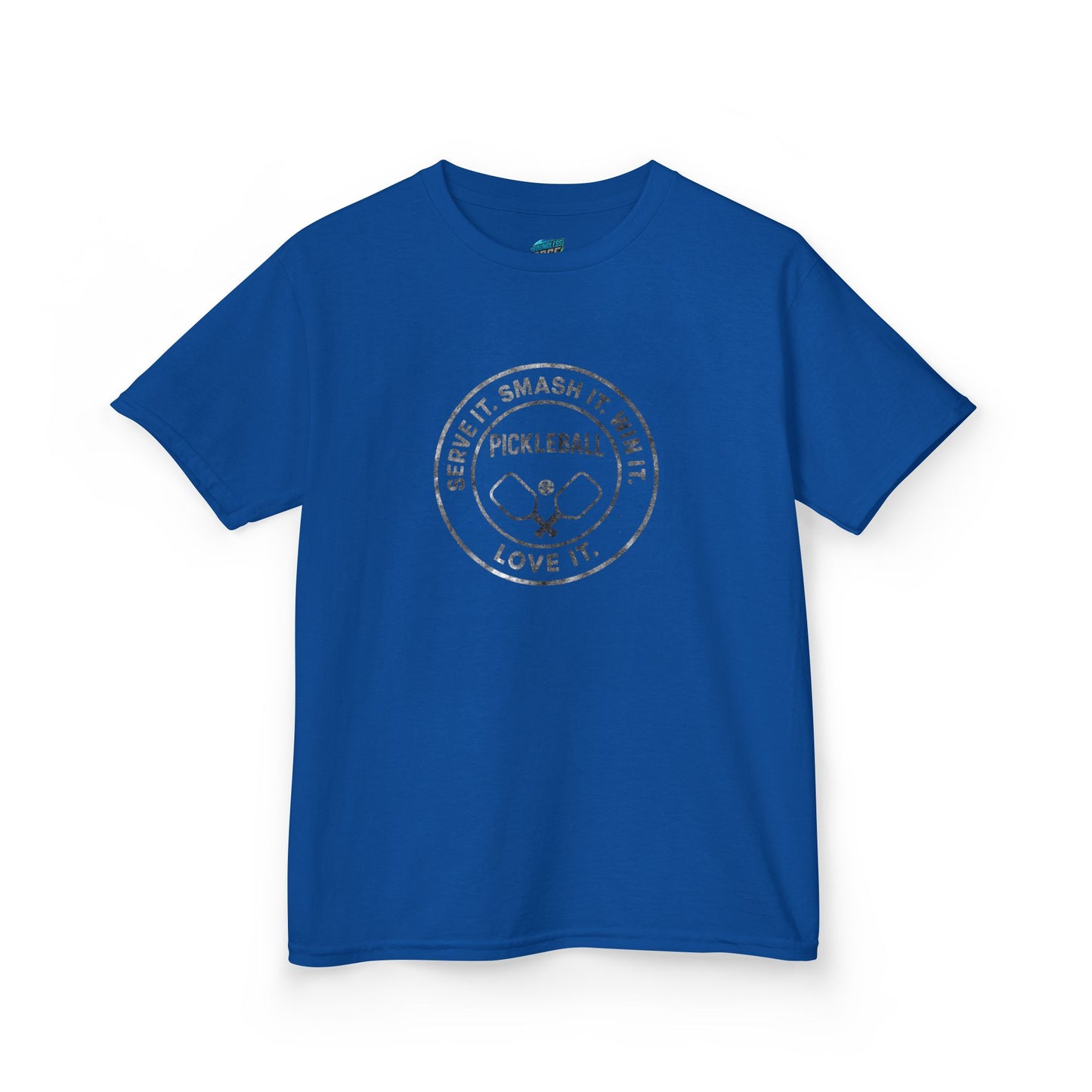 Serve it. Smash it. Win it. Love it. Round Pickleball Girls' Heavy Cotton T-Shirt
