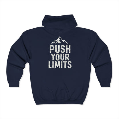 Boundless Edge Push Your Limits Men's Full Zip-Up Hoodie Sweatshirt