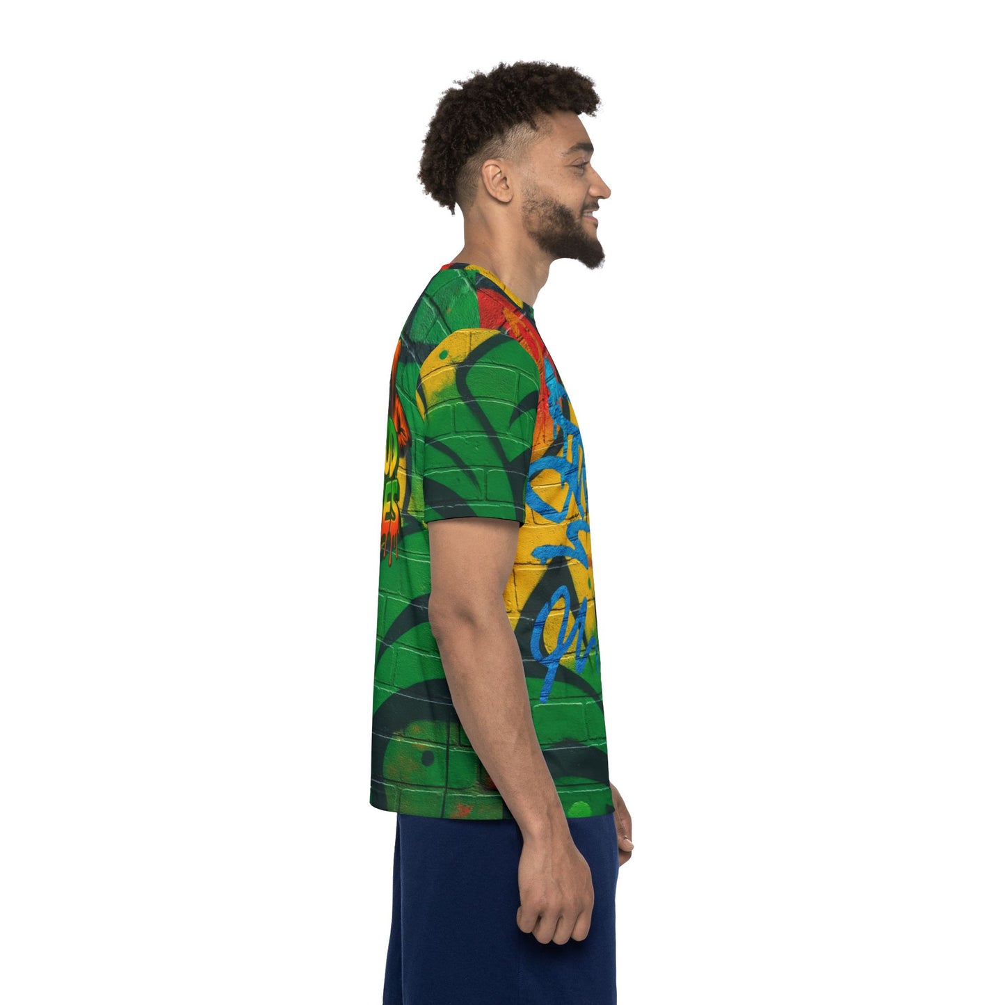 Good Vibes Graffiti Wall Men's Jersey Premium T-Shirt
