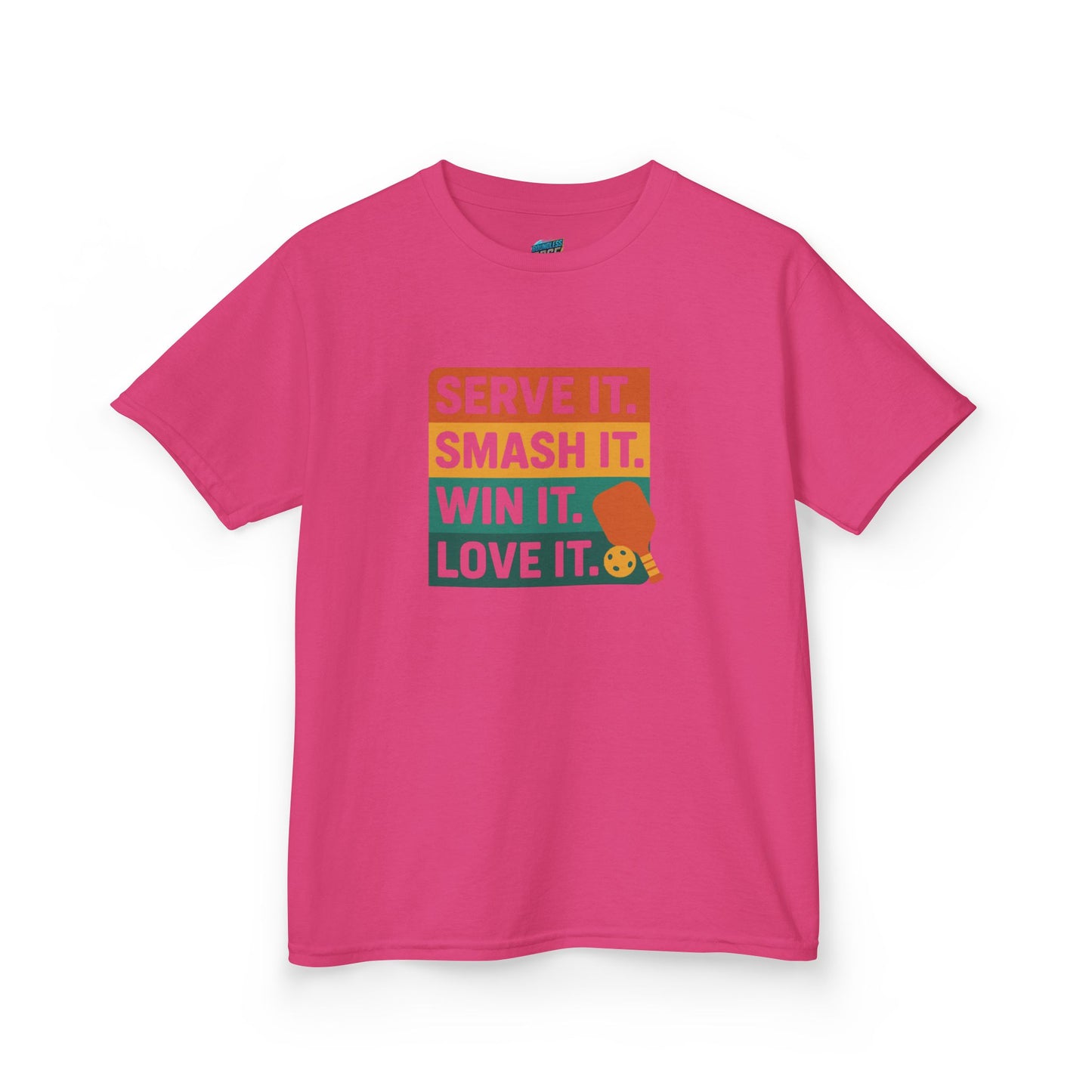 Serve it. Smash it. Win it. Love it. Classic Pickleball Boys' Heavy Cotton T-Shirt